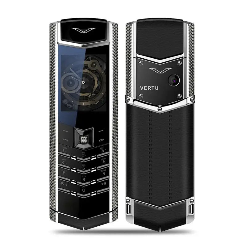 V9 Straight Plate Mobile Phone with Metal Leather Body, Dual Card Dual Standby Invisible Keyboard, GSM 2G Network, Elderly Phone