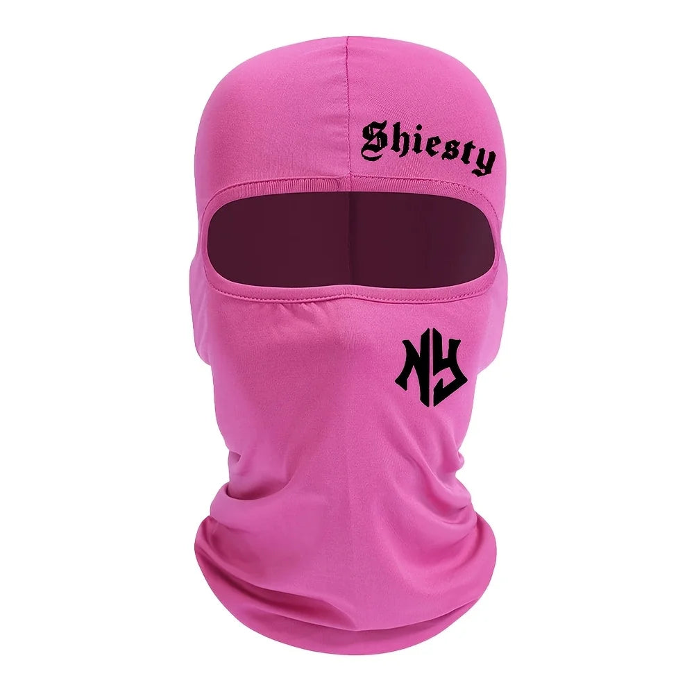 Letter printed men's and women's outdoor cycling face masks, Balaclava hats, windproof and sun protection sun hats