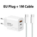 Cargador GaN 65W USB-C de 2 Puertos - Carga Rápida