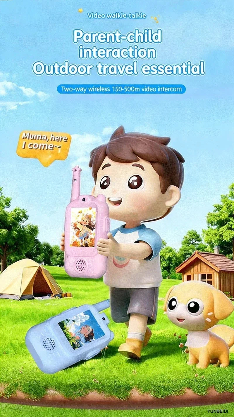 2PC Kids HD-Video Walkie Talkies 3 Styles Intercom USB Charging Indoor Outdoor Boys Girls Age 3+ for Child's Toys Birthday Gifts