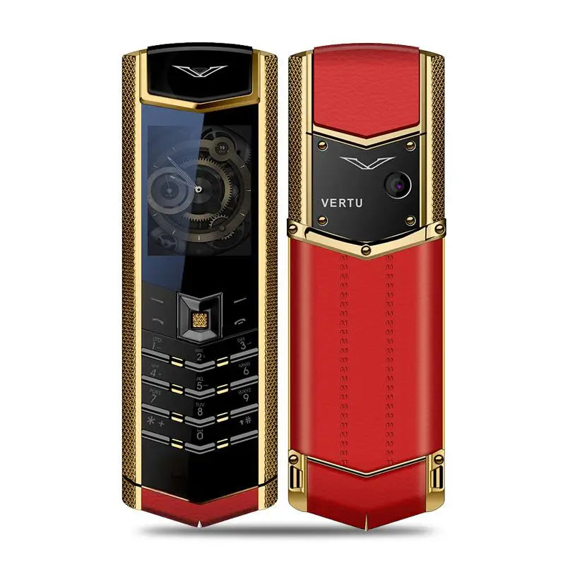 V9 Straight Plate Mobile Phone with Metal Leather Body, Dual Card Dual Standby Invisible Keyboard, GSM 2G Network, Elderly Phone
