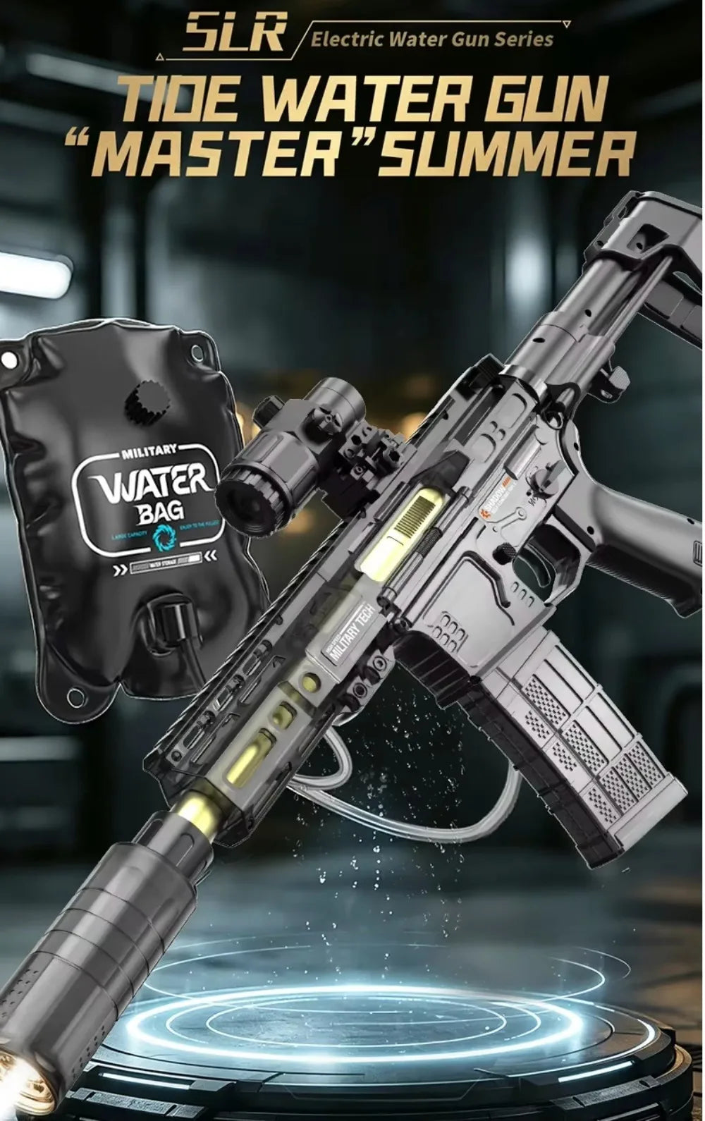Powerful Electric Water Gun Toy Capacity High Speed Long Range Continuous Shooting SLR Model Summer Outdoor Toys