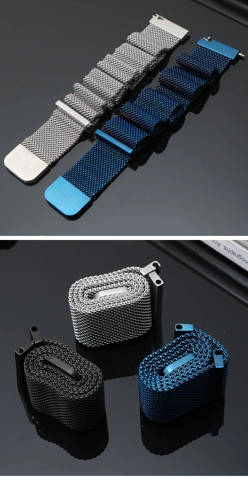 Milan Magnetic Mesh Belt Watchband For Citizen D-W Longines Omega Samsung Huawei Watch Strap Men and Women Bracelet 18 20mm 16mm