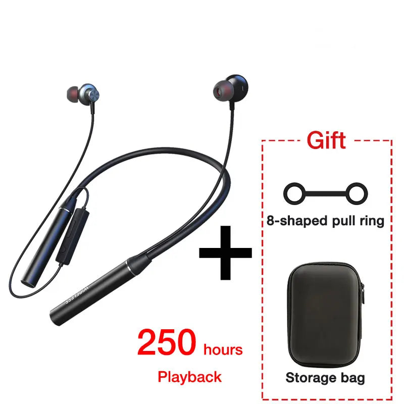 EARDECO 180 Hour Playback Wireless Headphones with Mic Bluetooth Headphone Bass Stereo Neckband Bluetooth Earphone Sport TF Card