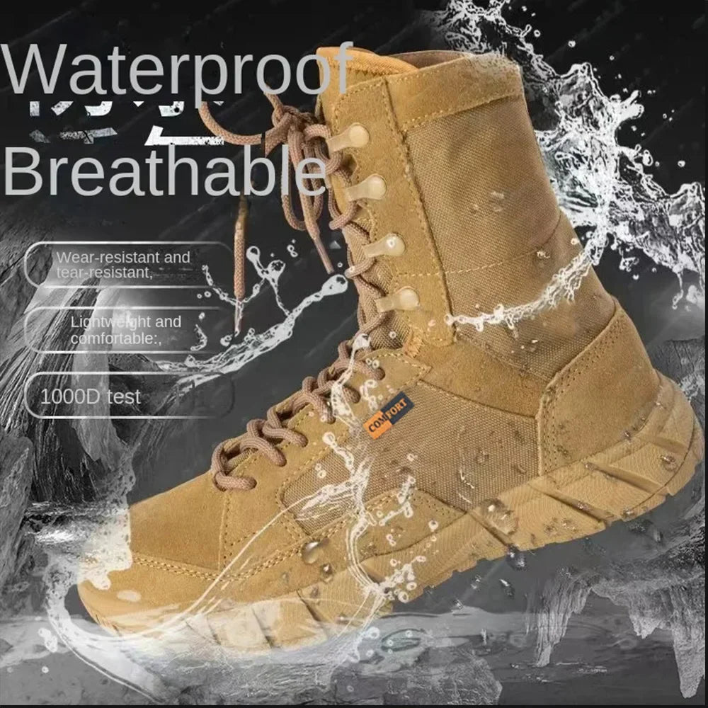 Lightweight Men Tactical Shoes Combat Boots Training Lace Up Waterproof Outdoor Botas Hiking Breathable Shoe