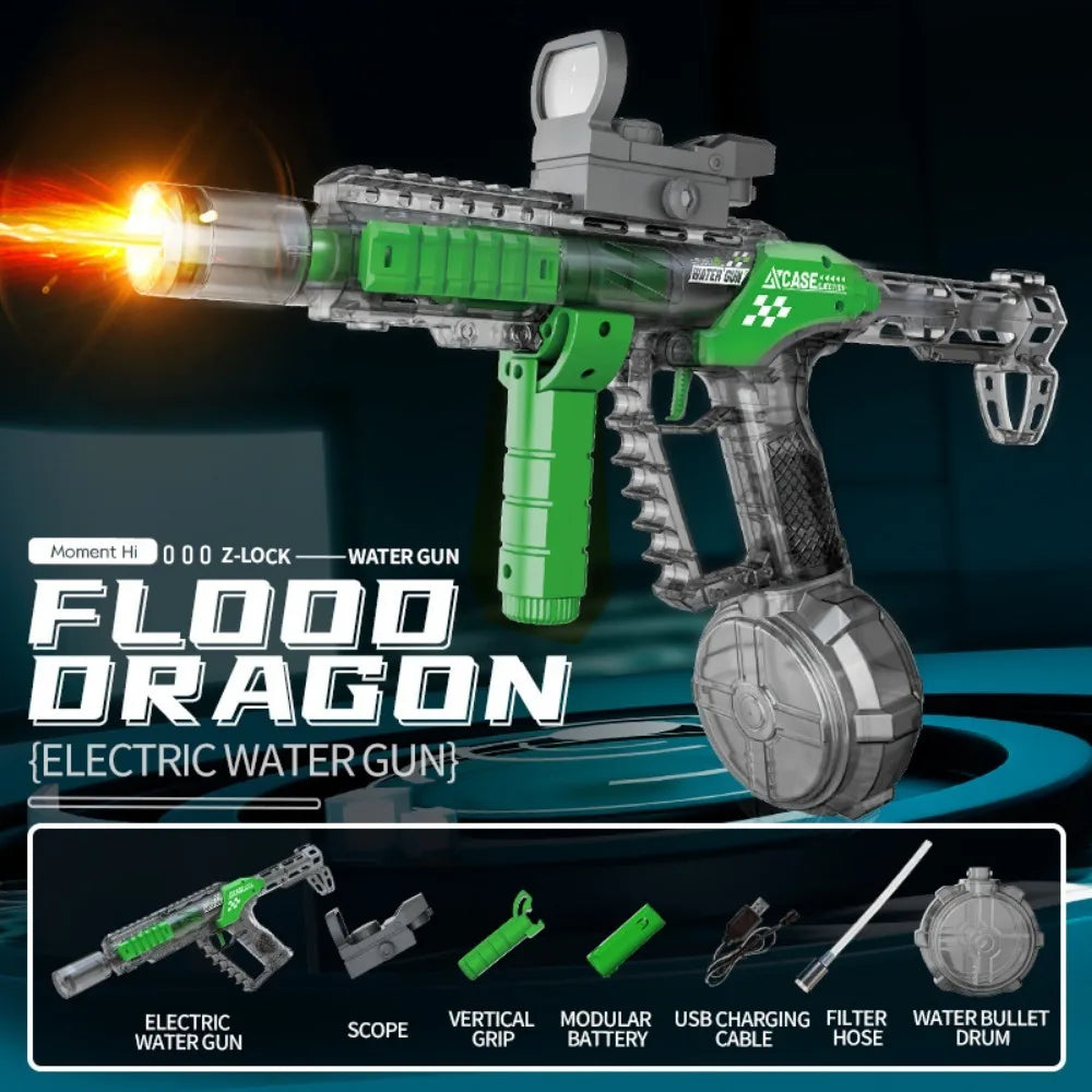 Powerful Electric Water Gun Toy Capacity High Speed Long Range Continuous Shooting SLR Model Summer Outdoor Toys