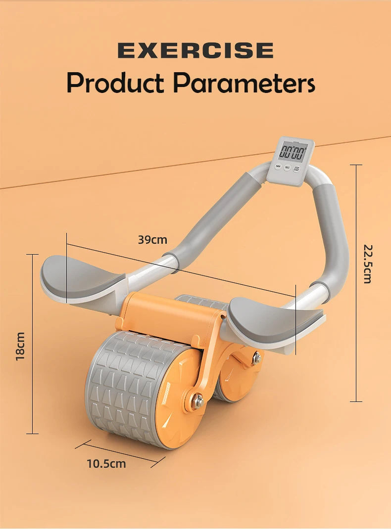 Elbow Support Automatic Rebound Abdominal Wheel Core Muscle Ab Trainer with Counter Display Fitness Exercise Roller Wheel