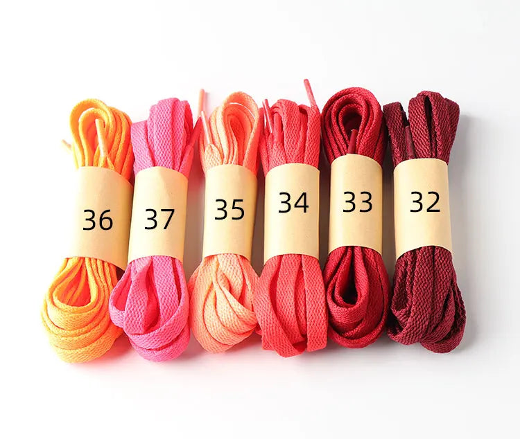 HIBERNI Flat Shoelaces for Sneakers/Adidas/Nike - 120cm/140cm Red/Orange/Hot Pink | Soft & Vibrant Laces for AF1 Shoes 1Pair