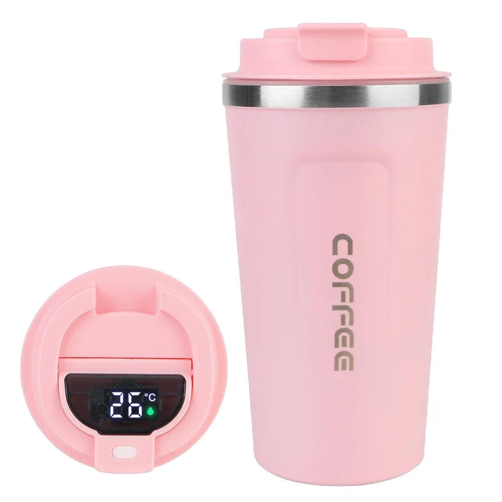 380/510ML Double‑Wall Stainless Steel Insulated Coffee Mug, Leak‑Proof Car Travel Tumbler for Home Outdoor Tea Water Drinking