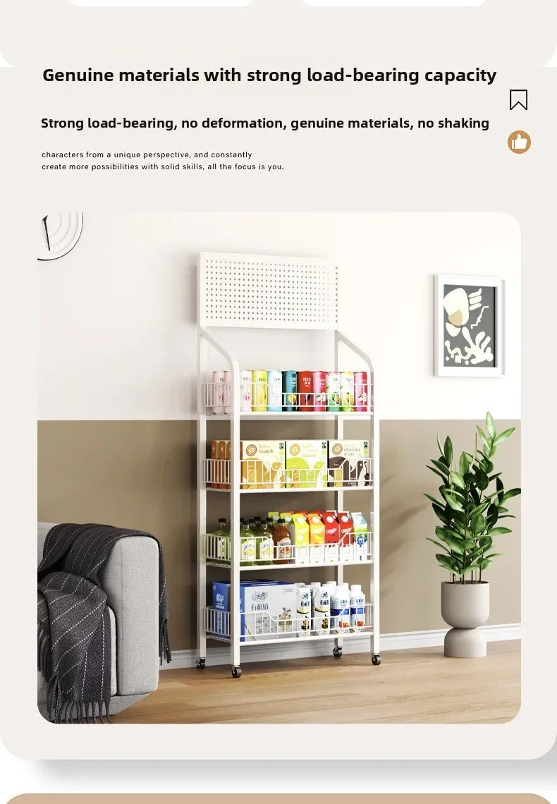 Multi-layer Removable Supermarket Snack Shelves Cart Convenience Store Checkout Page Home Storage Shelves Kitchen Island