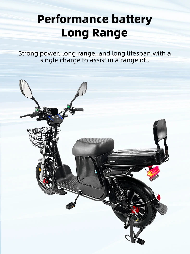Electric Bike 16” Delivery Electric Bicycle Manufacture 800W 60V Lithium Battery Black E-bike