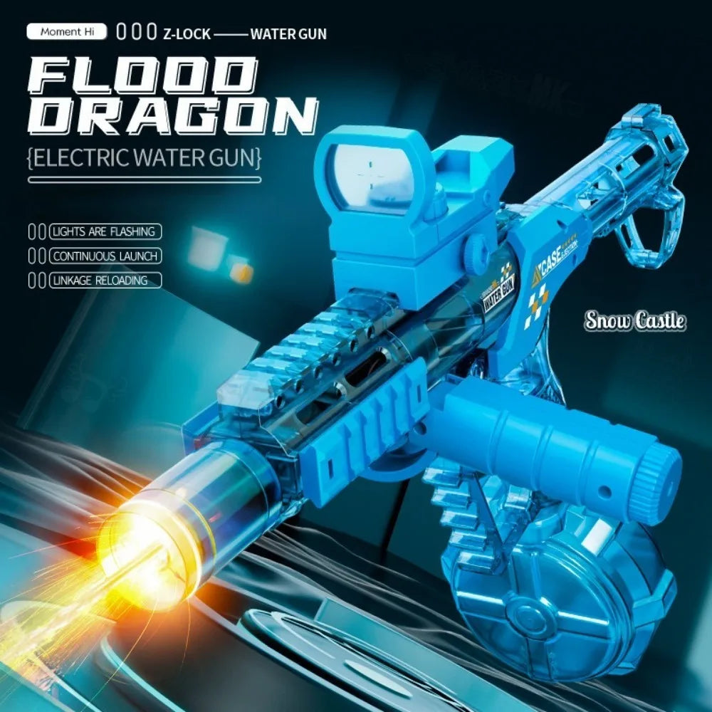 Powerful Electric Water Gun Toy Capacity High Speed Long Range Continuous Shooting SLR Model Summer Outdoor Toys