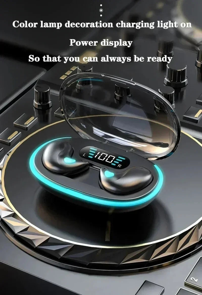 NEW X55 Earphone Stereo Hidden Headsets with Mic HD Call Waterproof Sleeping Earbuds Wireless Mini Headphones TWS Bluetooth