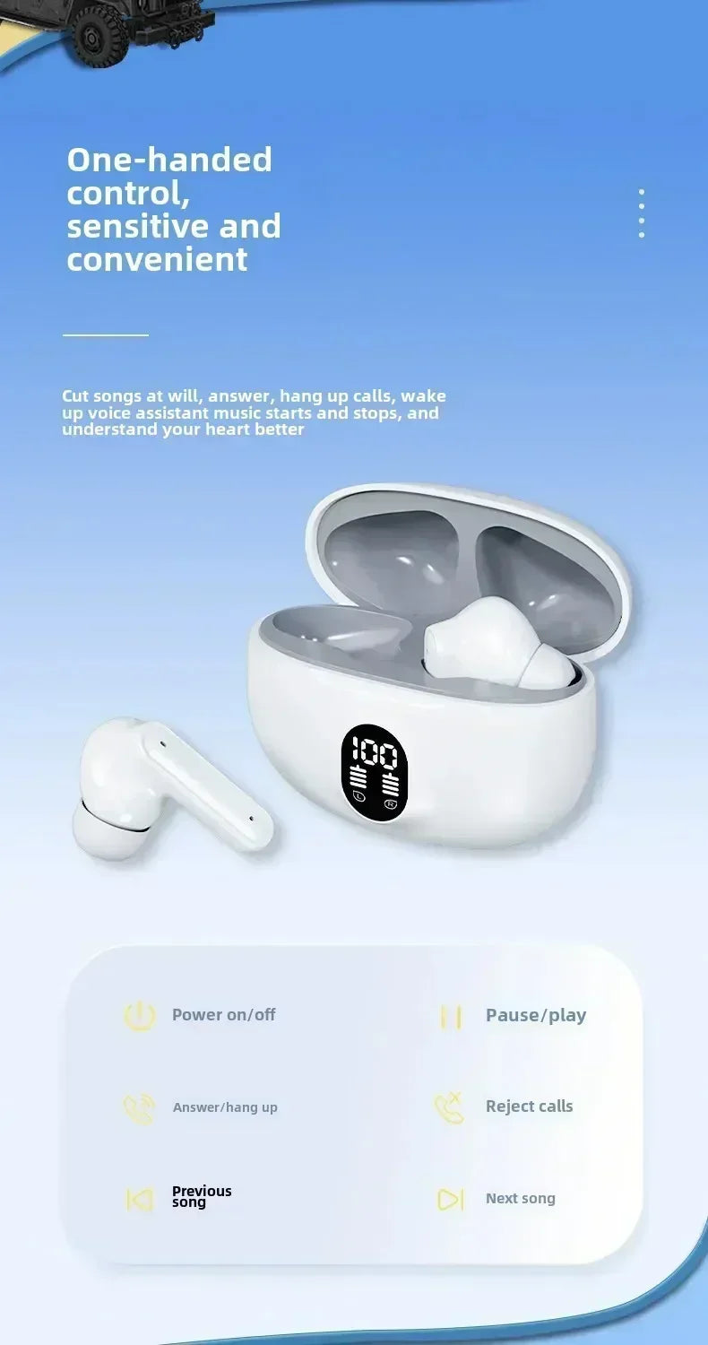 TWS Wireless Headphones Earphone Bluetooth-compatible 5.3 Waterproof Headset with Mic Earbuds For All Smartphones