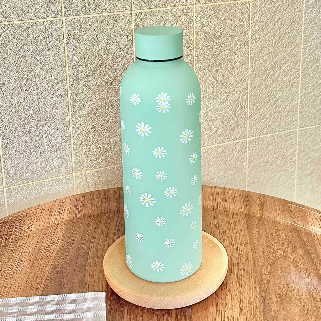 500ml Black Bow Heart-Shaped Stainless Steel Insulated Sports Water Bottle, Fitness Sports Cup, Suitable for Winter and Summer