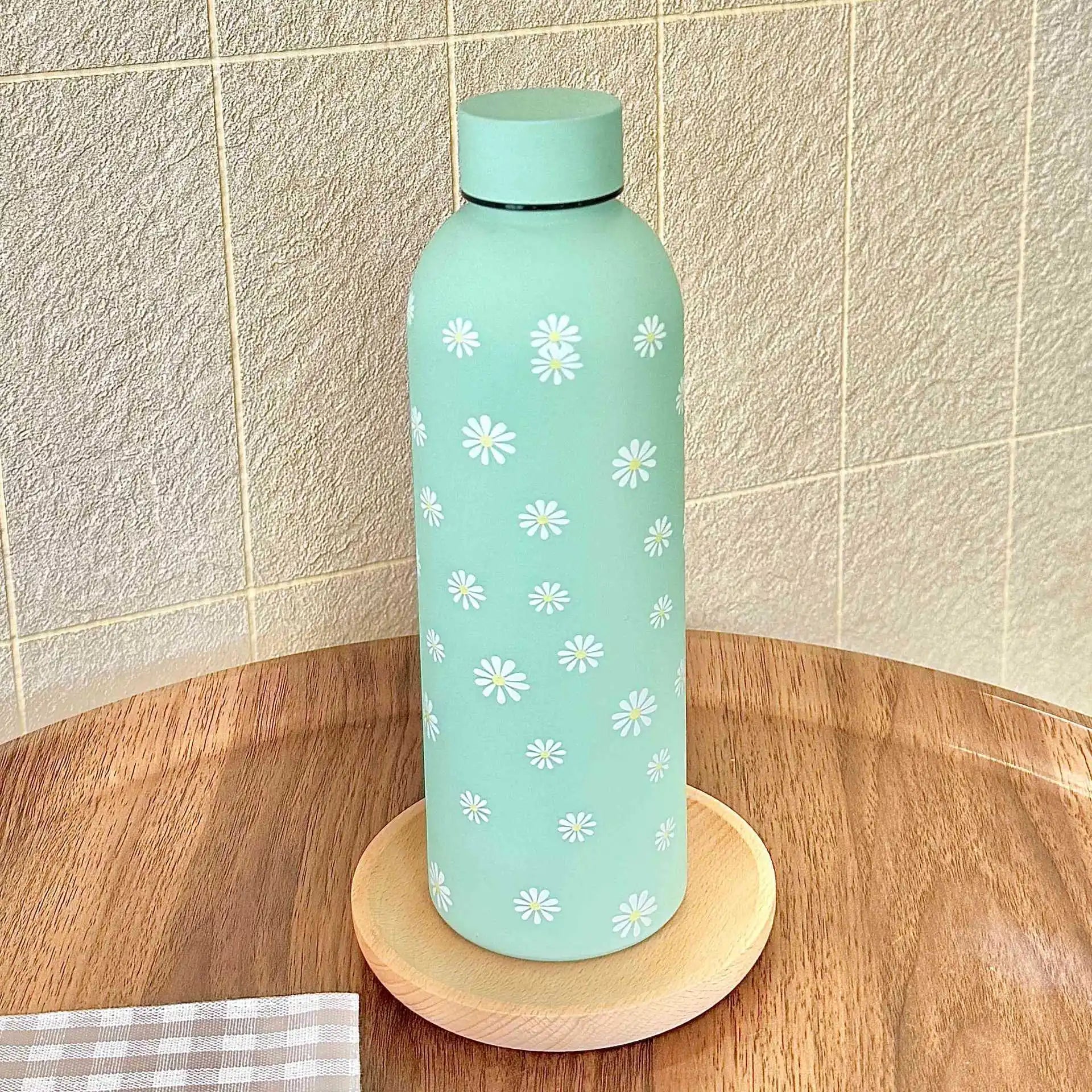 500ml Black Bow Heart-Shaped Stainless Steel Insulated Sports Water Bottle, Fitness Sports Cup, Suitable for Winter and Summer