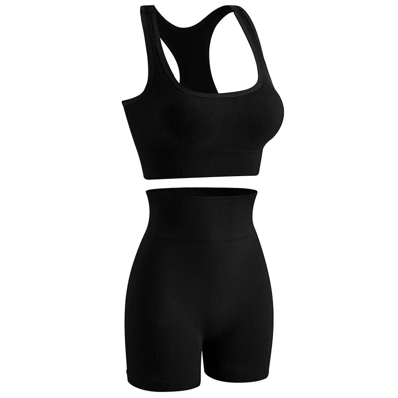1Set Womens Underwear Set Wireless Lingerie Panties Bra Female Sexy Seamless Tank Crop Top Lady Sports Fitness Yoga Clothing Set