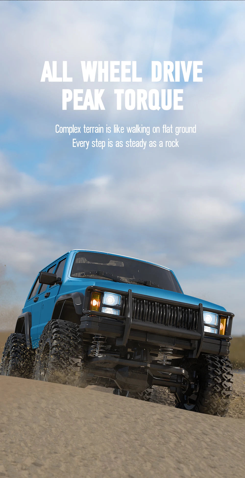 New 1:18 Scale Remote Control Off-Road Climbing Car Linked Headlights Full Proportion  2.4G 4WD Motor Pickup Model Toys Gift