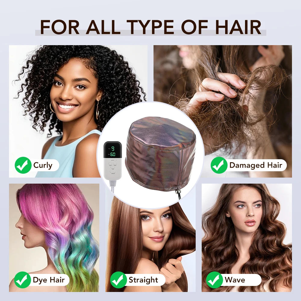 10 Levels Electric Hair Heating Cap Waterproof Hair Steamer Cap Thermal Treatment Hat SPA Nourishing Hair Styling Care