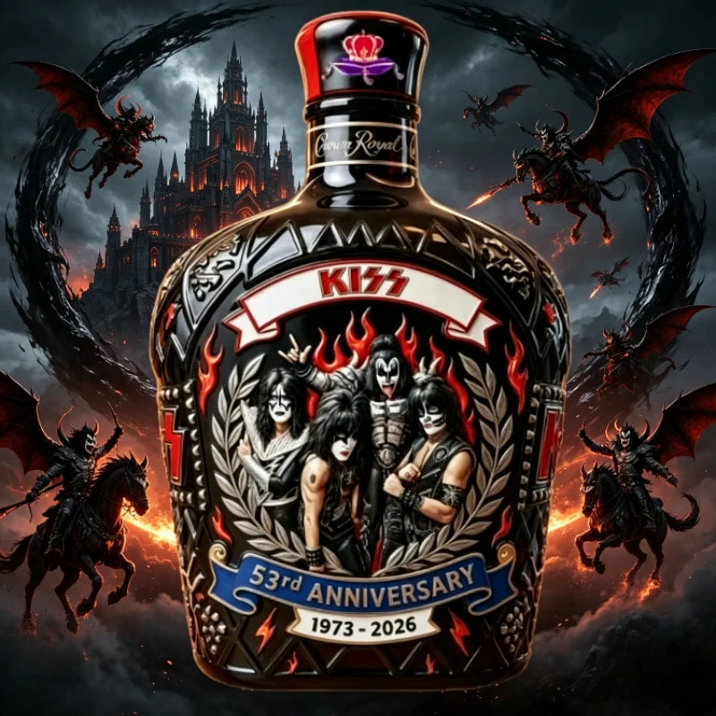 KISS Band 56th Anniversary Crown Royal Collectible Whiskey, Rock Legend Collaboration