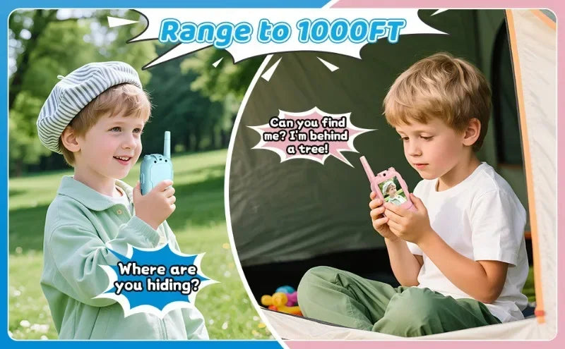 2PC Kids HD-Video Walkie Talkies 3 Styles Intercom USB Charging Indoor Outdoor Boys Girls Age 3+ for Child's Toys Birthday Gifts
