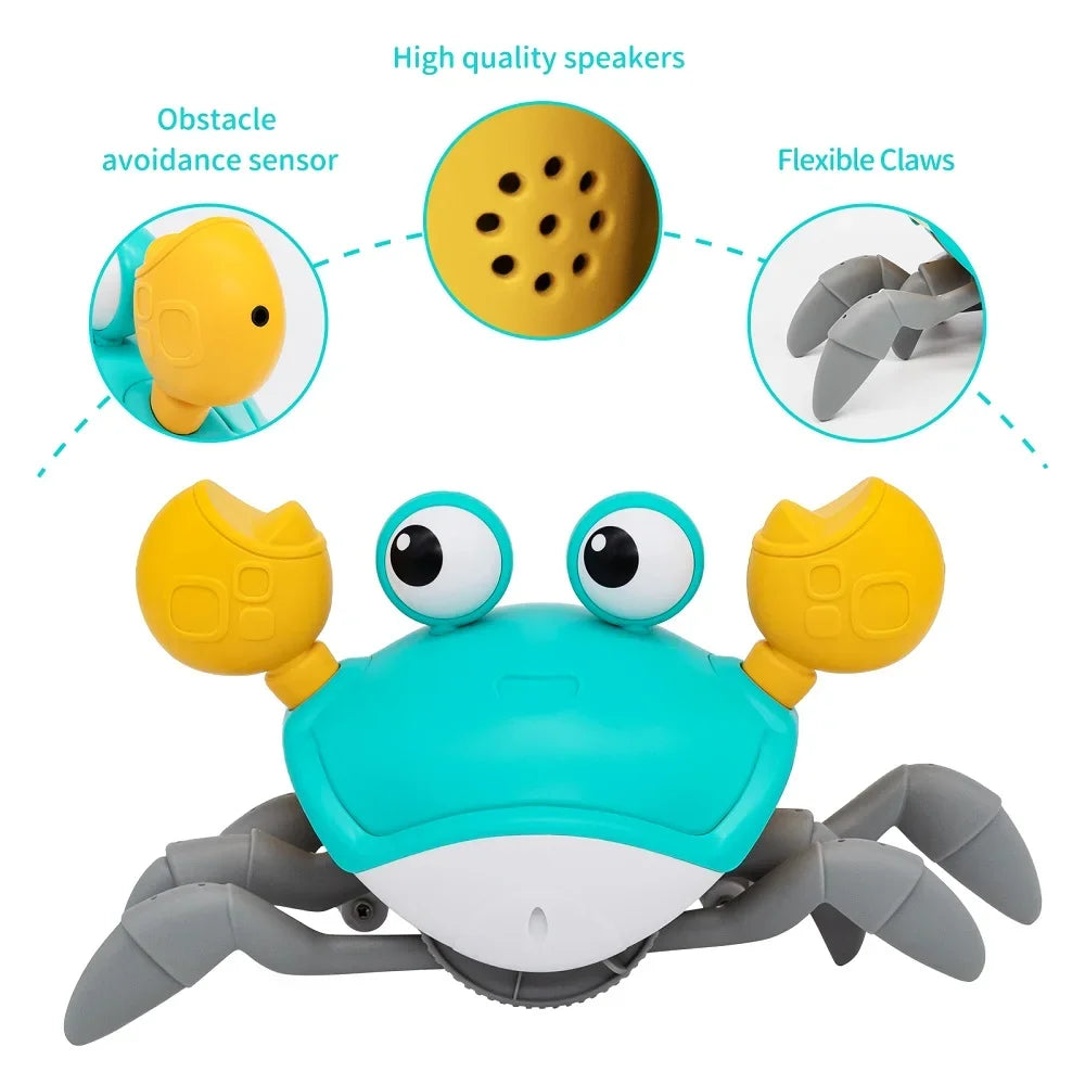 Fun Dancing Crab Run Away Toy For Babies Crawling Interactive Escape Crabs Baby Birthday Thanksgiving Christmas Gift No Battery