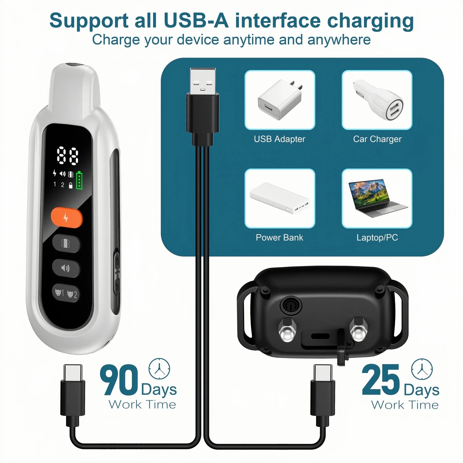 3300FT Electric Dog Training Collar Remote Control Waterproof Pet BehaviorFor 6-120lbs Puppy With Shock Vibration Anti-barking