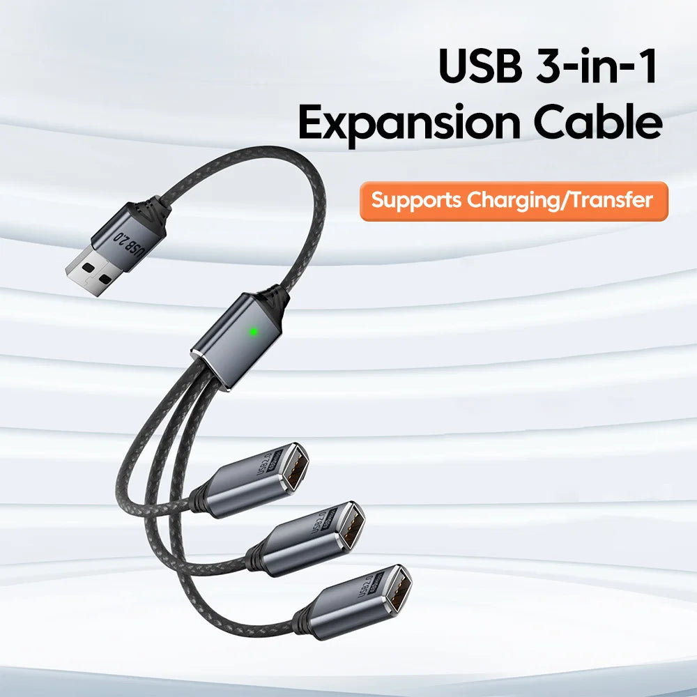 Adaptador Hub USB-C a 3 Puertos USB 2.0 OTG