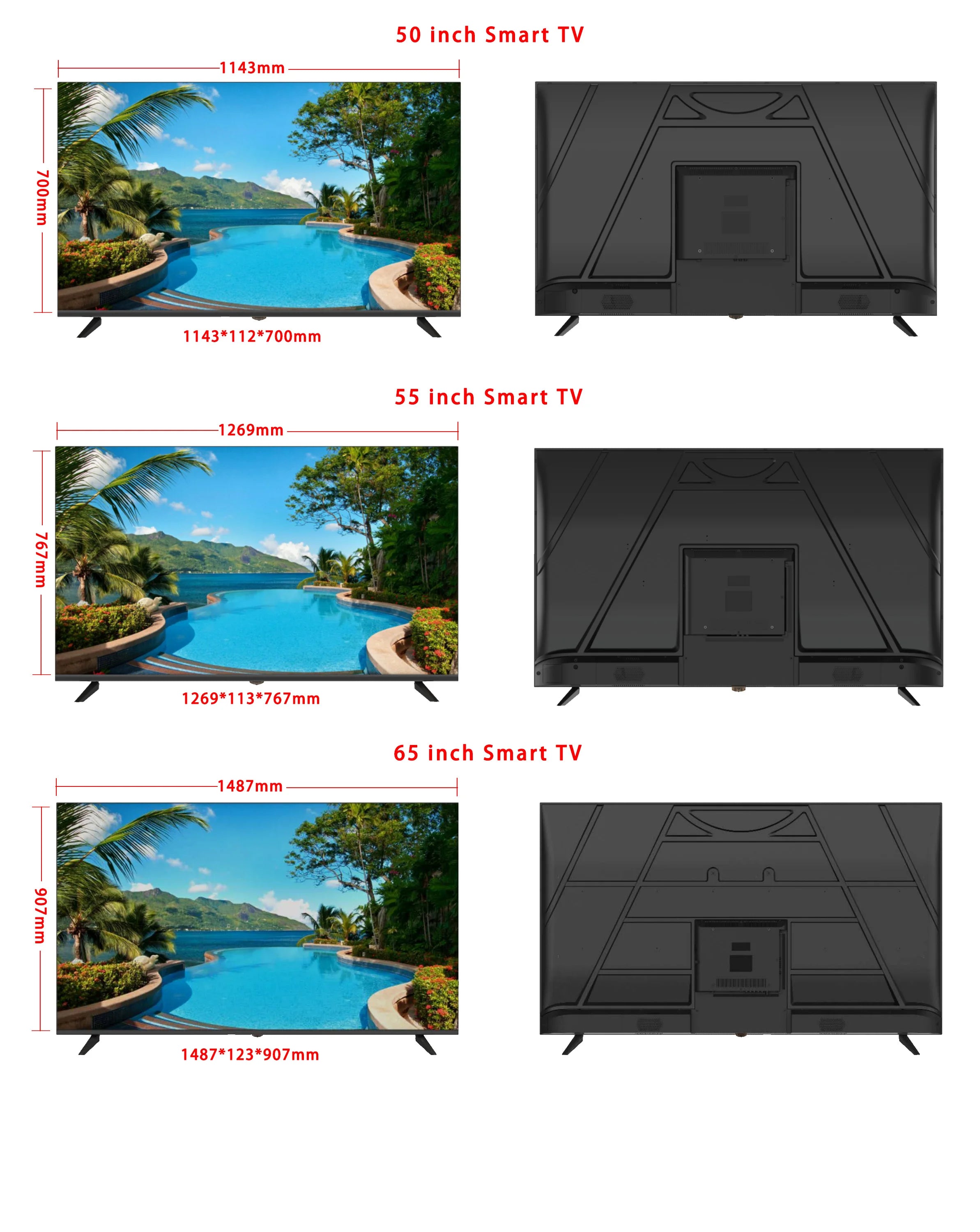 LED Smart TV with WiFi & for Bluetooth 4K UHD Frameless TV Available in Sizes 32inch and Larger for Hotels