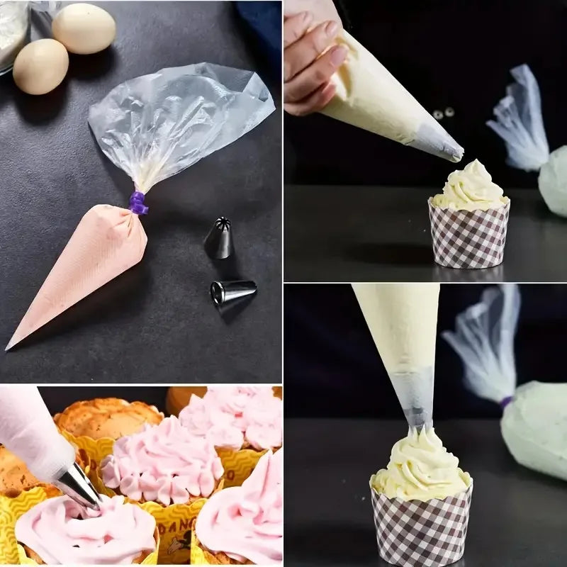 Disposable Piping Bags Cream Pastry Bags Cake Decorating Tool Cookie Cupcake Kitchen Baking Accessories Supplies 20-200Pcs ﻿