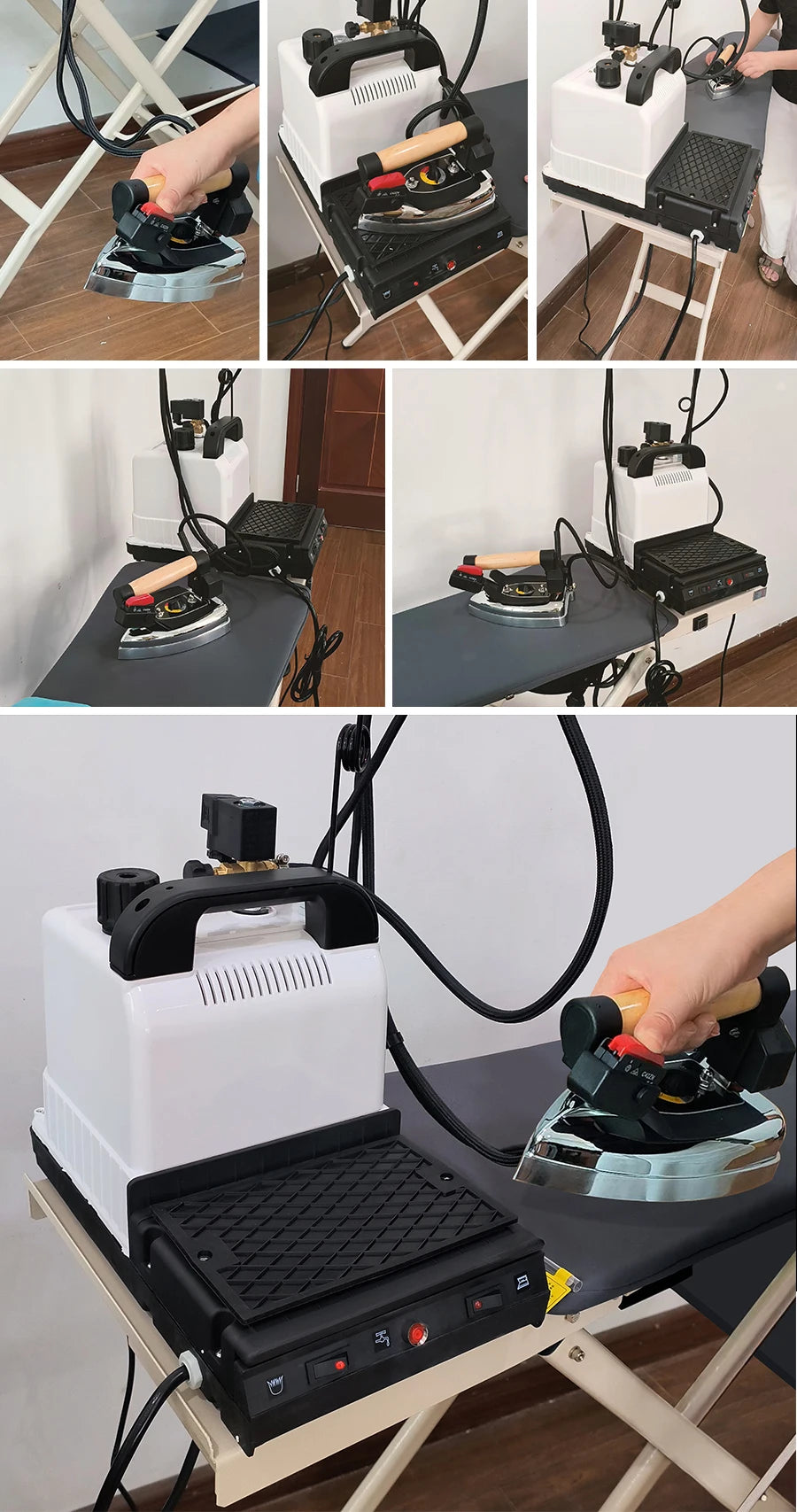 4.5L Mini Boiler Steam Iron + Optional Ironing Board Foldable Ironing Table Easy Operation Fold Style With Electric Steam Boiler
