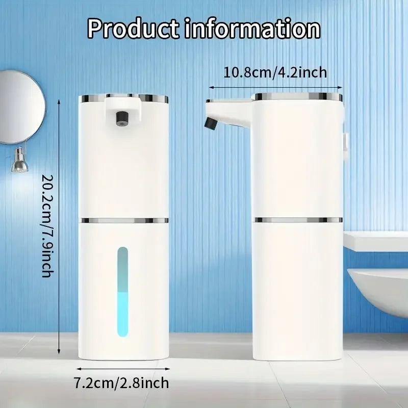 400ML Large Capacity Light Display 4-Levels Adjustable Foam/Liquid Modes Touchless Electric Automatic Smart Sense Soap Dispenser