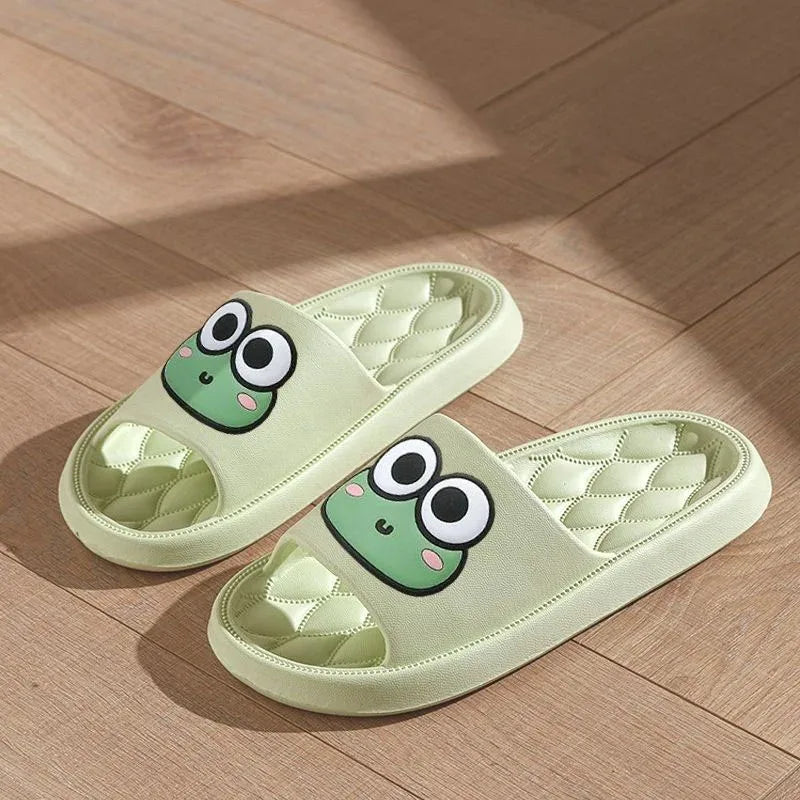 Pantuflas EVA Antideslizantes Mujer – Diseño Rana Interior y Exterior