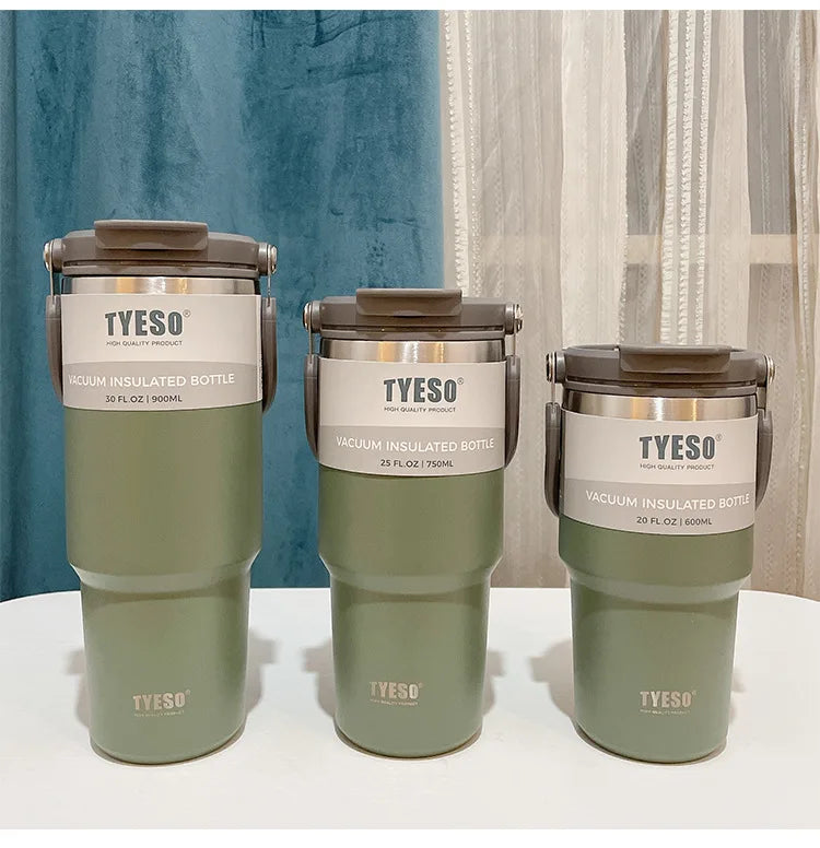 TYESO Large Capacity Stainless Steel Thermo Bottle Car Coffee Cup Keep Cold and Heat Thermal Mug Sport Water Bottle Vacuum Flask