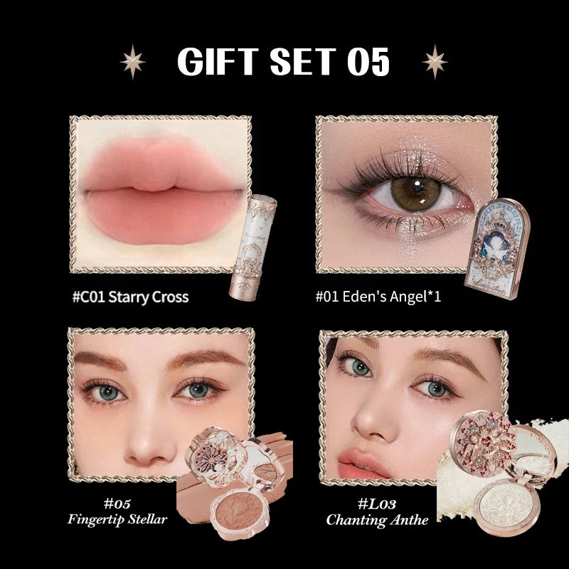 Flower Knows Full Makup Set Little Angel Collection The Sweetie Bear Gift Box Blush Cream Matte Lipstick Highlighter All in One