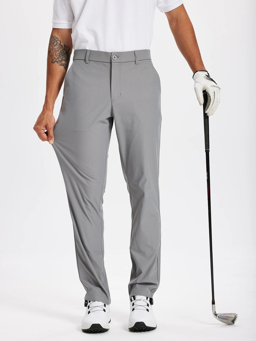 Men's Golf Pants 30"/32"/34" Stretch Work Dress Pants Slim Straight Lightweight Quality Business Trousers Casual Suit Pants