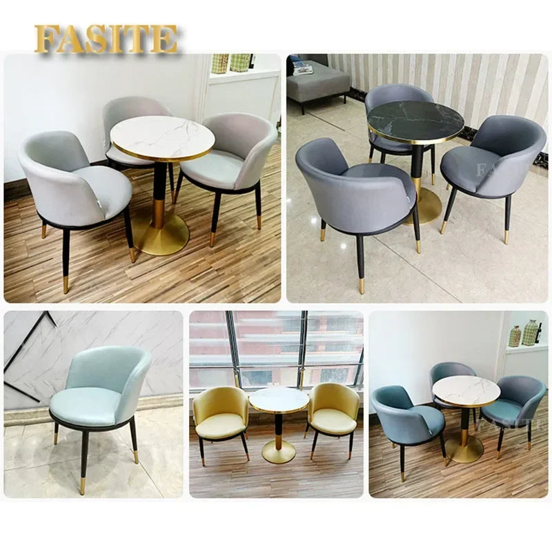 Metal Office  Set with 80cm Nordic Modern Minimalist Tables and Chairs for Meeting and Rest Areason Sale