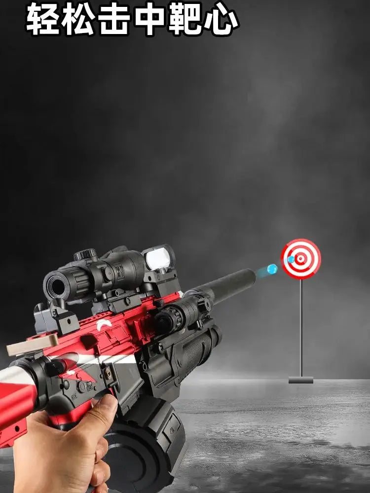 416 Fully Equipped Manual-Automatic Toy Gun That Can Fire 7-8mm Hydrogel Bullets, Boy's Toy with Manual Infrared Feeding Style, New Year Gift