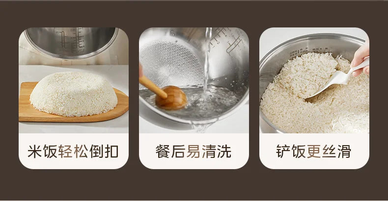 Midea 3L IH Rice Cooker 0 Coating 316L Honeycomb Inner Pot First-Class Energy Efficiency 220V