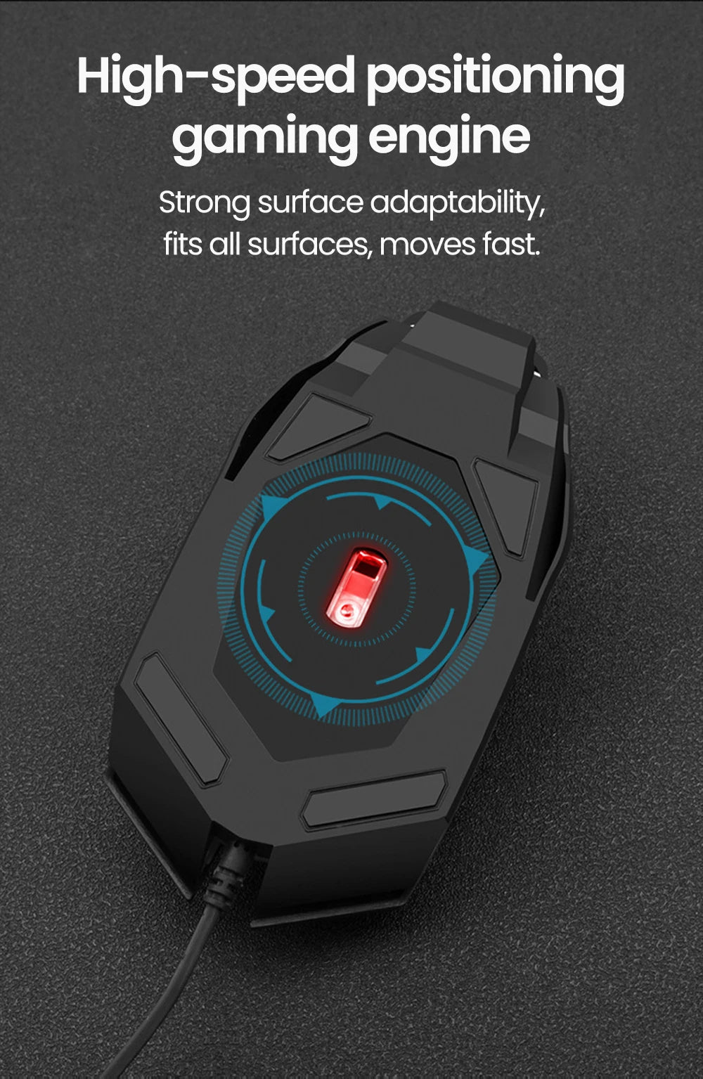 Mouse Gamer USB con LED RGB - Silencioso 1600DPI