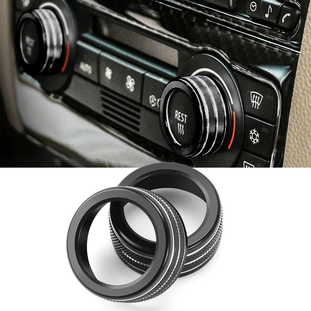 2pcs Car Air Conditioning Sound Knob Cover Interior Decoration For BMW 3 Series 2005-2013 E90 E91 E92 E93 320i 325i