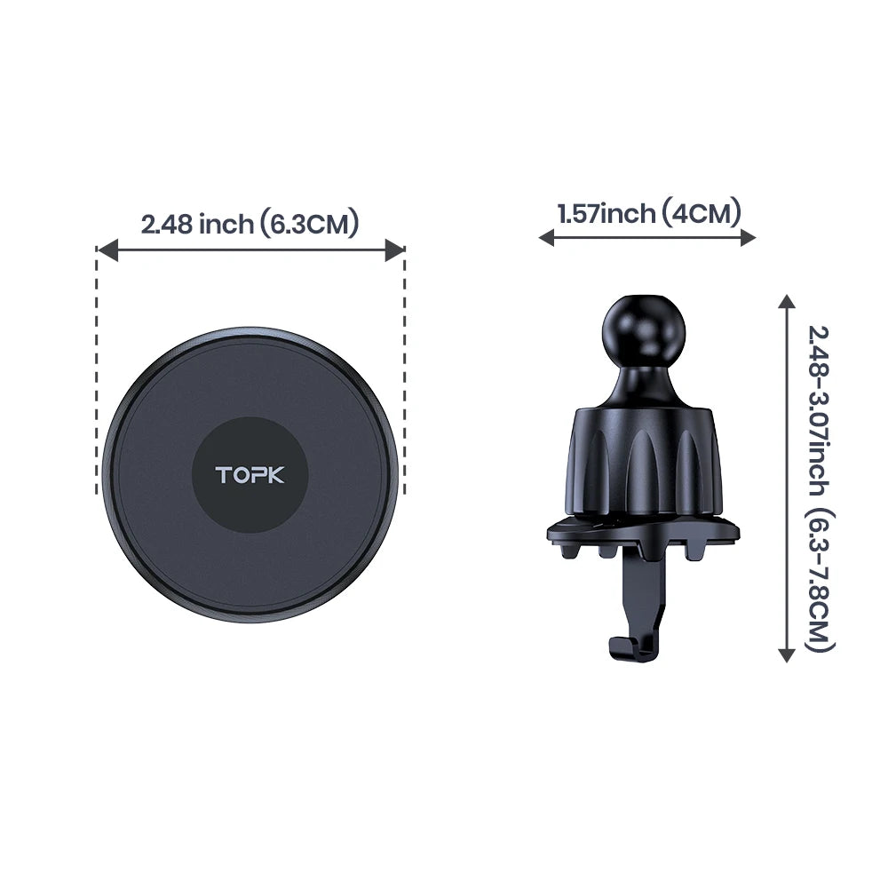 TOPK Magnetic Phone Holder Car Magnetic Car Phone Holder Mag-Safe Car Mount Powerful Air Vent ABS Stand For Smartphones