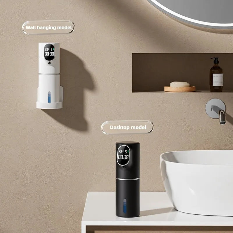 Automatic Foam Soap Dispenser with LED Display - 2-in-1 USB Charging Wall & Desktop Use Dispenser Sabao Automatico