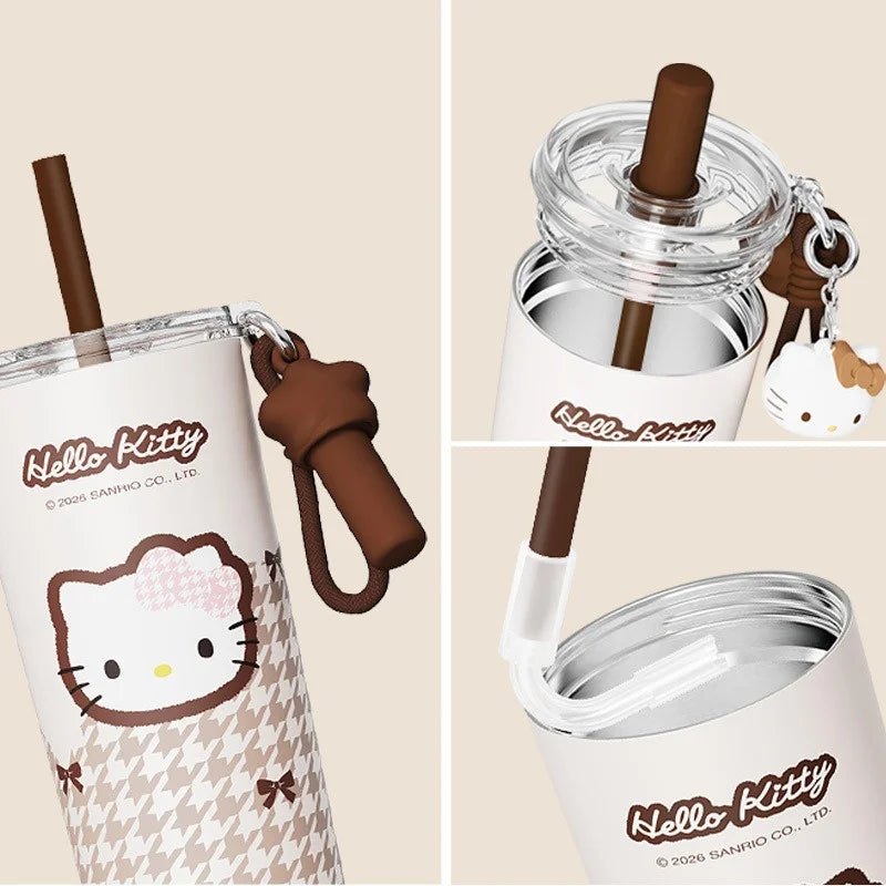 X&W Hello Kitty Insulated Cup Leak Proof 530-700ml with Pendant and Carrying Rope To Keep Office/Home Beverages Hot and Cold