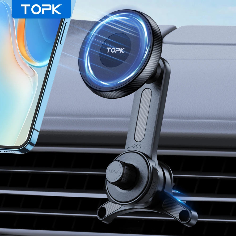 TOPK Magnetic Phone Holder Car Magnetic Car Phone Holder Mag-Safe Car Mount Powerful Air Vent ABS Stand For Smartphones