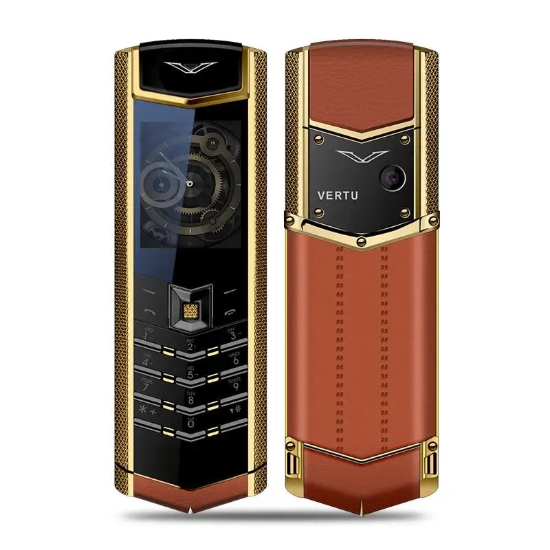 V9 Straight Plate Mobile Phone with Metal Leather Body, Dual Card Dual Standby Invisible Keyboard, GSM 2G Network, Elderly Phone