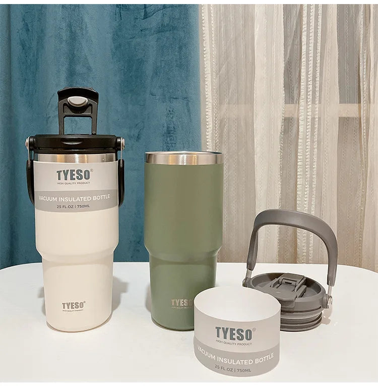 TYESO Large Capacity Stainless Steel Thermo Bottle Car Coffee Cup Keep Cold and Heat Thermal Mug Sport Water Bottle Vacuum Flask