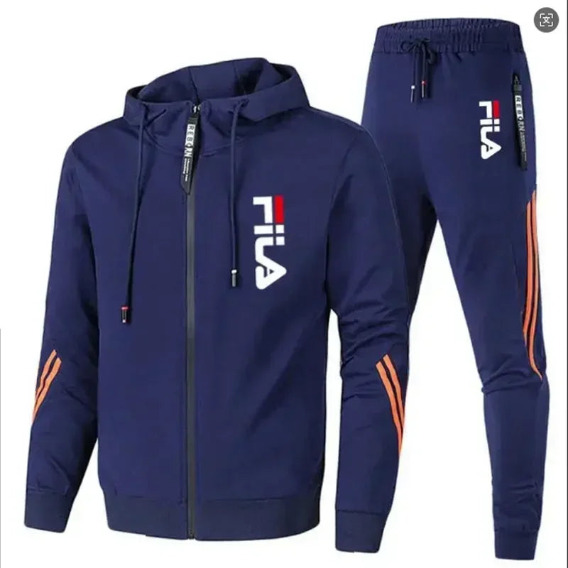 2026 Men's Spring and Autumn Outdoor Zipper Jacket + Athletic Pants Jogging Set Leisure Basketball Fitness Two-Piece Set
