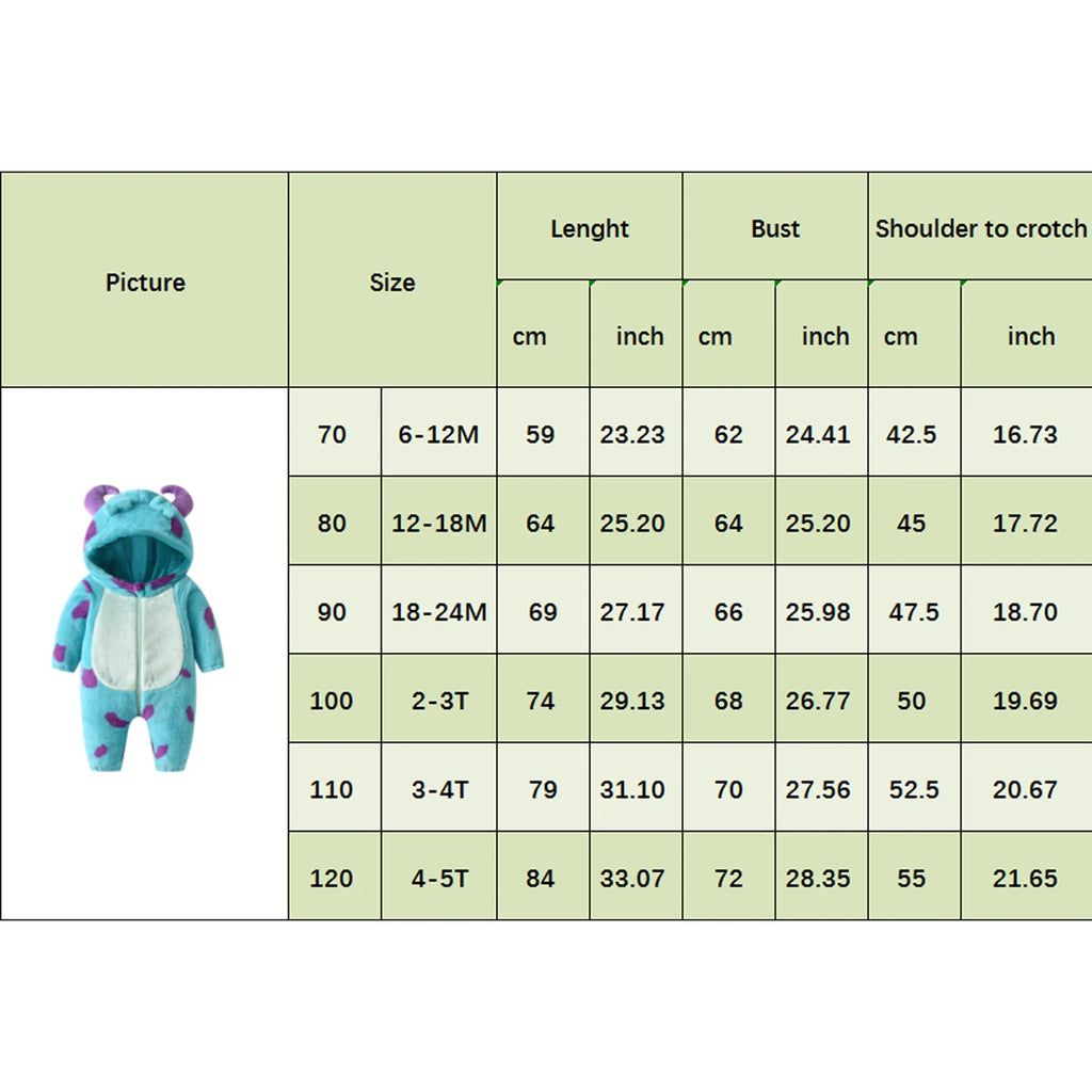 2023-07-25 Lioraitiin 0-3Years Infant Baby Boy Girl Fleece Jumpsuit Horn Hooded Warm Thicken Winter Rompers Outwear Snowsuit
