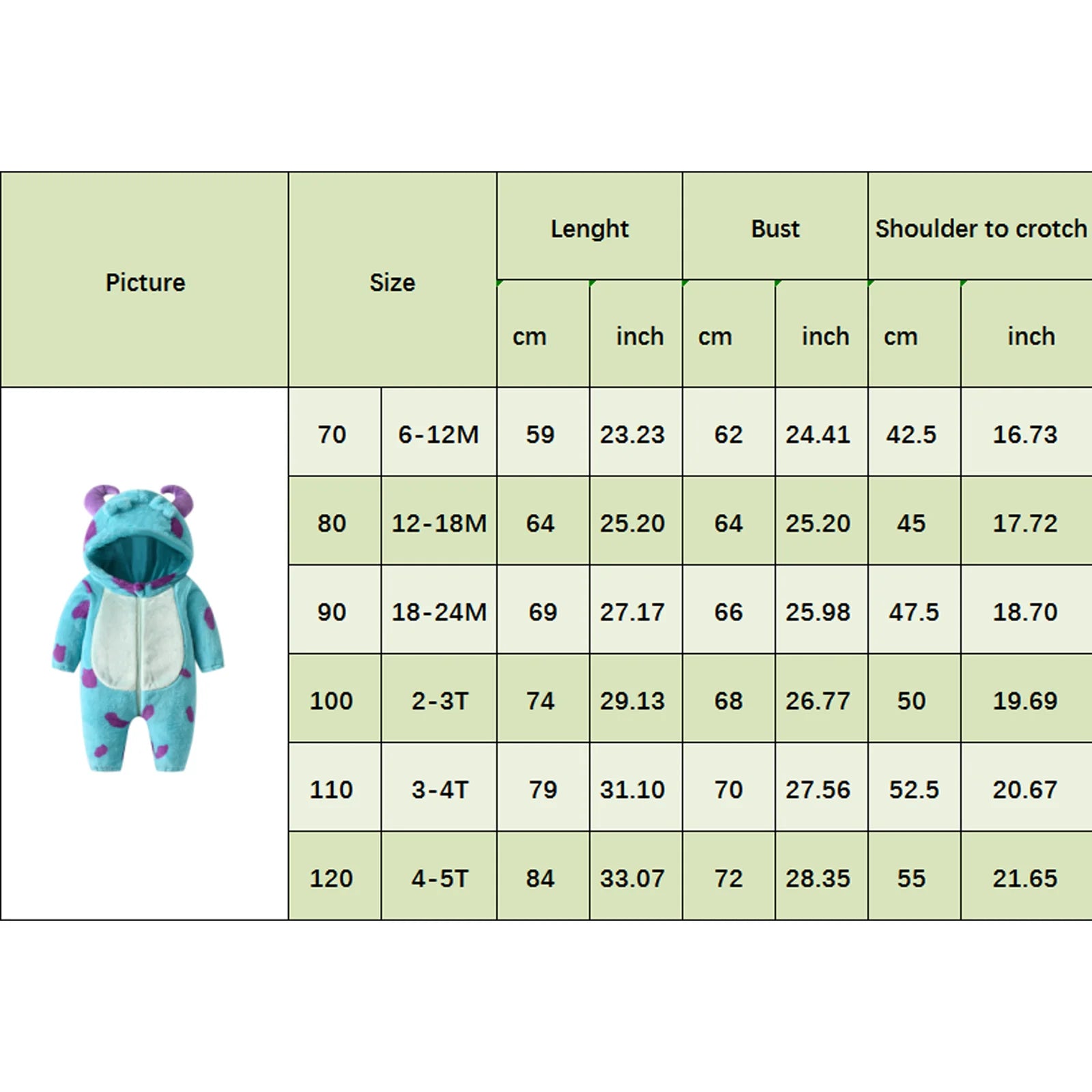 2023-07-25 Lioraitiin 0-3Years Infant Baby Boy Girl Fleece Jumpsuit Horn Hooded Warm Thicken Winter Rompers Outwear Snowsuit